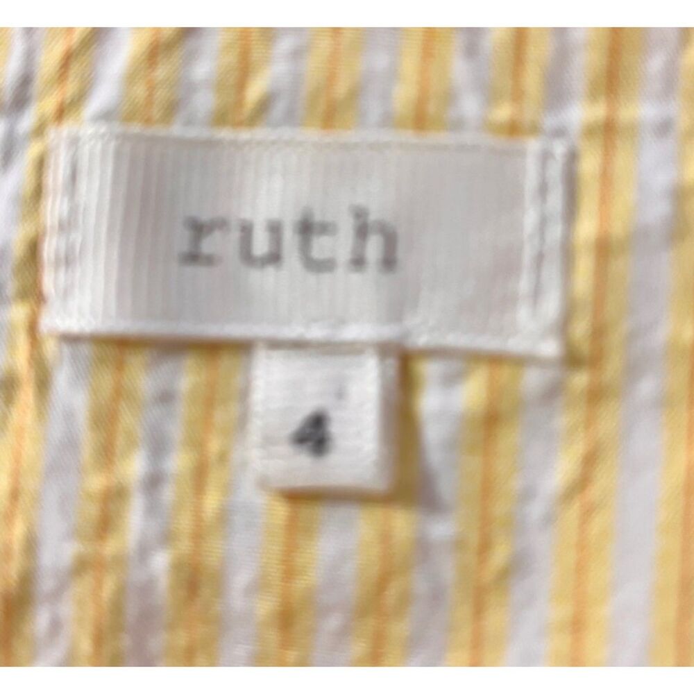 Ruth Size 4 Pinstriped Full Skirt Ribbon Stitching Jewel Embellished Lined - Picture 7 of 10